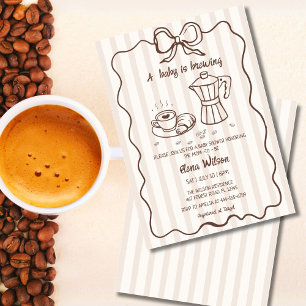 Barn är på gång Handritad Kaffe Baby Shower Inbjudningar