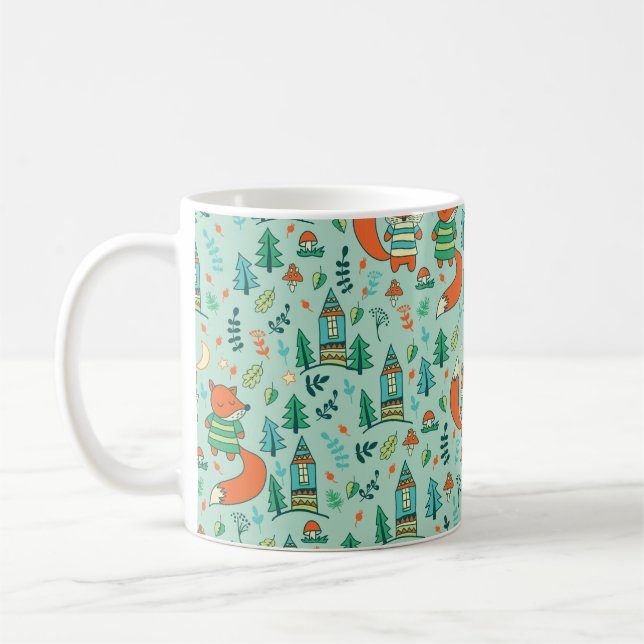 Barn är sömlösa med unga rävar. Funny childr Kaffemugg (Vänster)