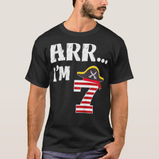 Barn arr Im 7 t Shirt Pirat Theme 7:e Birthday Pa