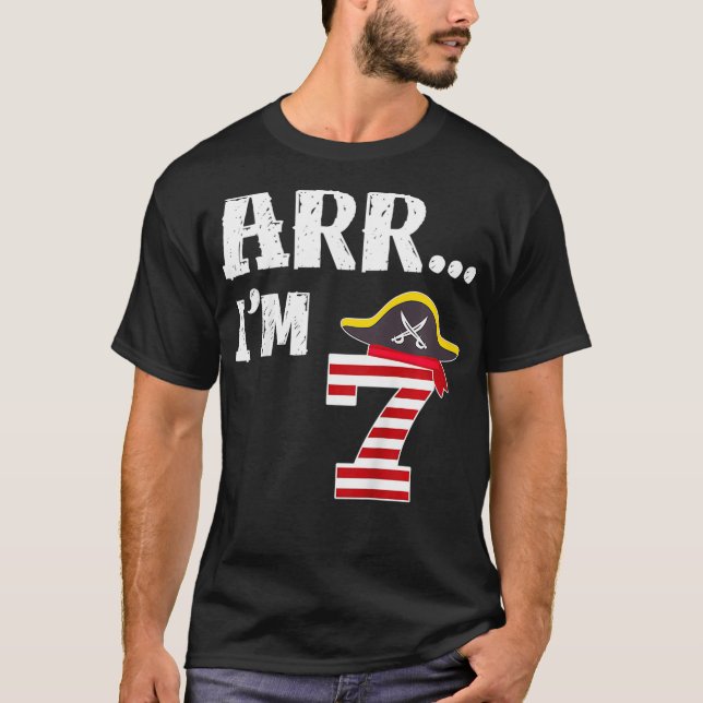 Barn arr Im 7 t Shirt Pirat Theme 7:e Birthday Pa (Framsida)