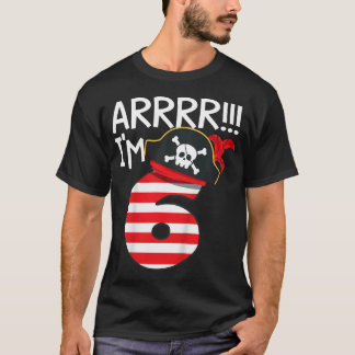 Barn Arrr JAG är 6 Cool Pirat Tema 6-års Födelseda T Shirt