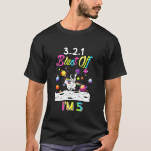 Barn Astronaut Blast av 5 år gammal 5:e födelsedag T Shirt