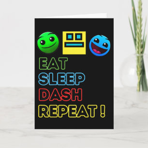 Barn Äter Sova Dash Upprepa Video Game Geometry Vi Kort
