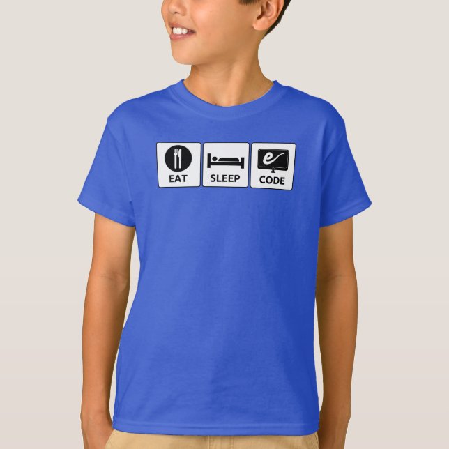 Barn äter, sovar, kodifierar T-tröja Tee Shirt (Framsida)