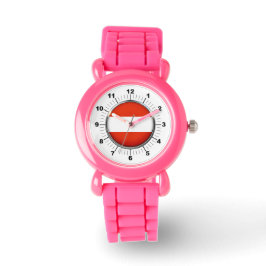 Barn Austria Flagga Rosa Glitter Strap Watch Armbandsur
