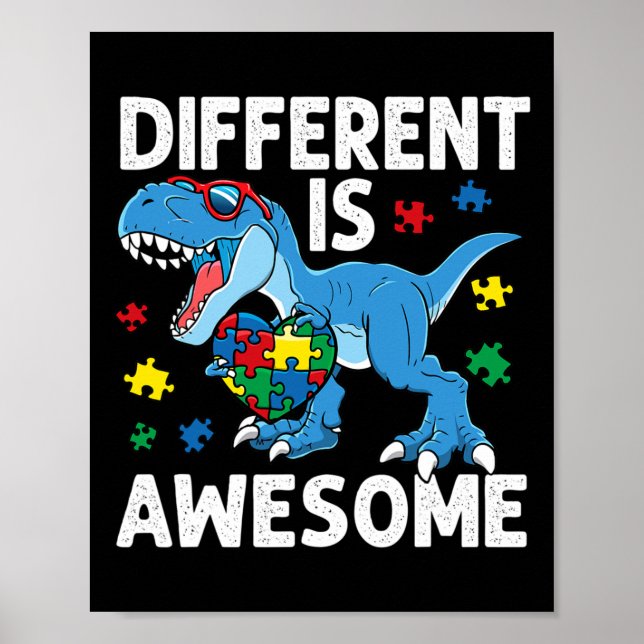 Barn Autism är annorlunda än Fantastisk Dinosaur A Poster (Framsidan)