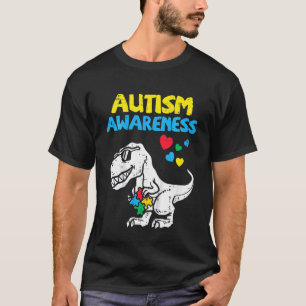 Barn Autism Medvetenhet Trex Dino Söt Dinosaurie S T Shirt