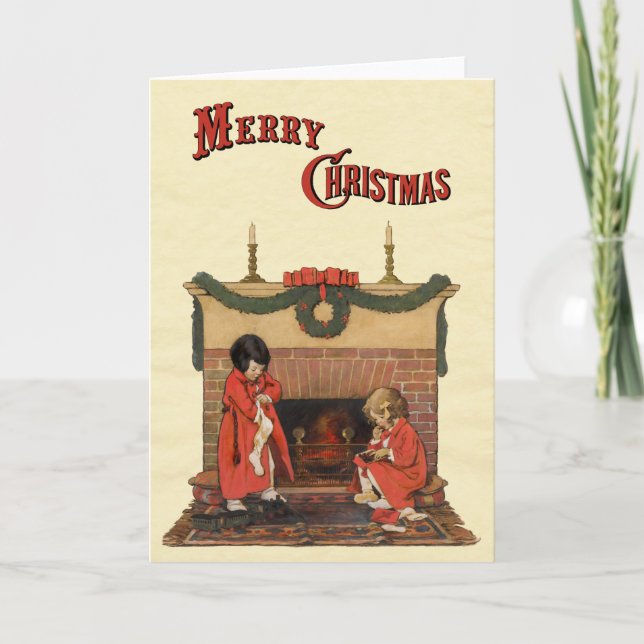 Barn av Fireplace av Jessie Willcox Smith Helgkort (Framsida)