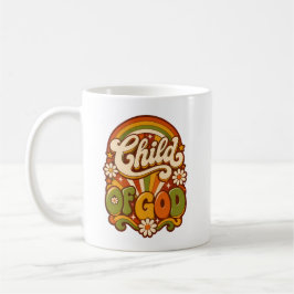 Barn Av Gud Retro Groovy Present Kristet Tro Konst Kaffemugg