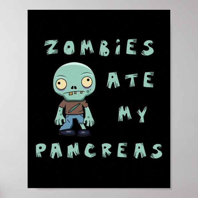Barn av typ 1-diabetes Halloween - Zombies Ate Pan Poster (Framsidan)