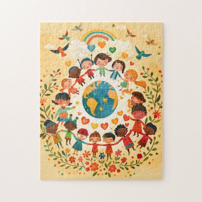 Barn av världen — mångfald och fred pussel (Vertikal)