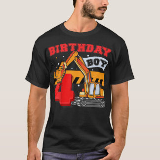 Barn B-dagarspojke 4 år gammal Digger Builder-kons T Shirt