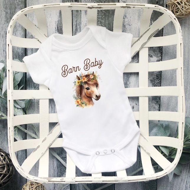 Barn Baby Cute Flower Pony Equestrian T Shirt (Skapare uppladdad)