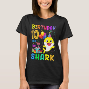 Barn Baby Cute Shark 10:e födelsedagspojkflicka 10 T Shirt