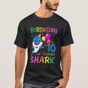 Barn Baby Shark Birthday Girl 10 år gammal 10t T Shirt