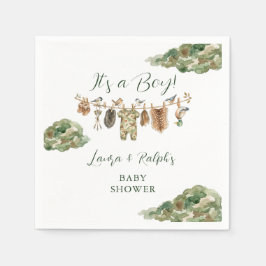 Barn Baby Shower med ankjakt tema Pappersservett