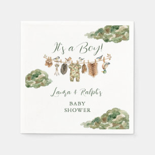 Barn Baby Shower med ankjakt tema Pappersservett