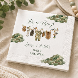 Barn Baby Shower med ankjakt tema Pappersservett