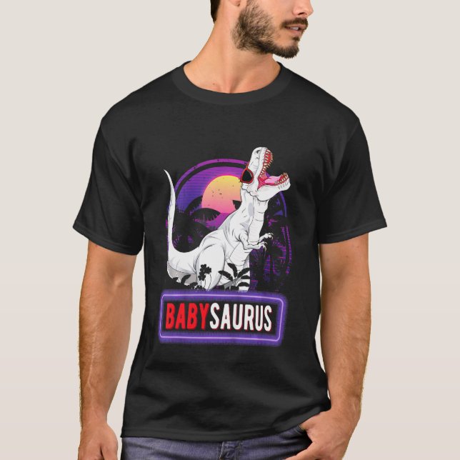 Barn Babysaurus T Rex Dinosaur Baby Saurus Familj  Shirt (Framsida)