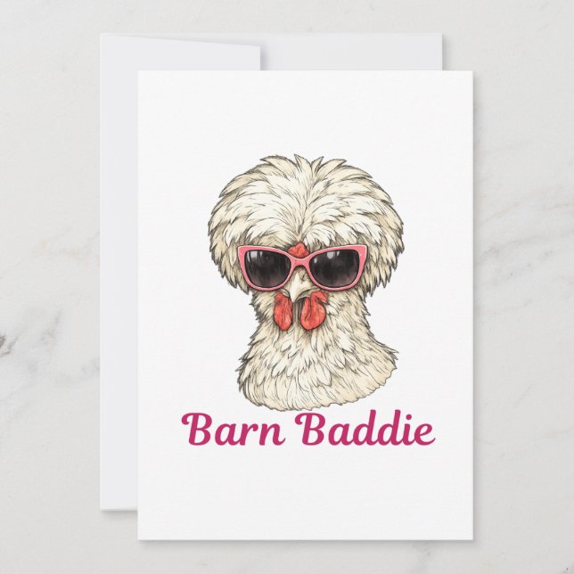 Barn Baddie Funny Glam Chicken in Pink Sunglasses  Julkort (Framsida)