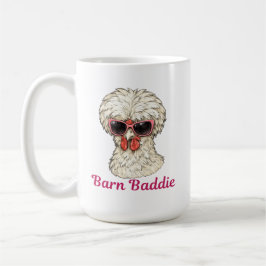 Barn Baddie Funny Glam Chicken in Pink Sunglasses  Kaffemugg