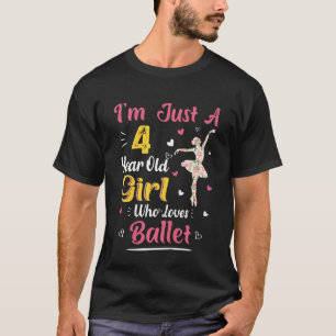 Barn bara en 4-årig flicka som Kärlek Ballet 4 B T Shirt