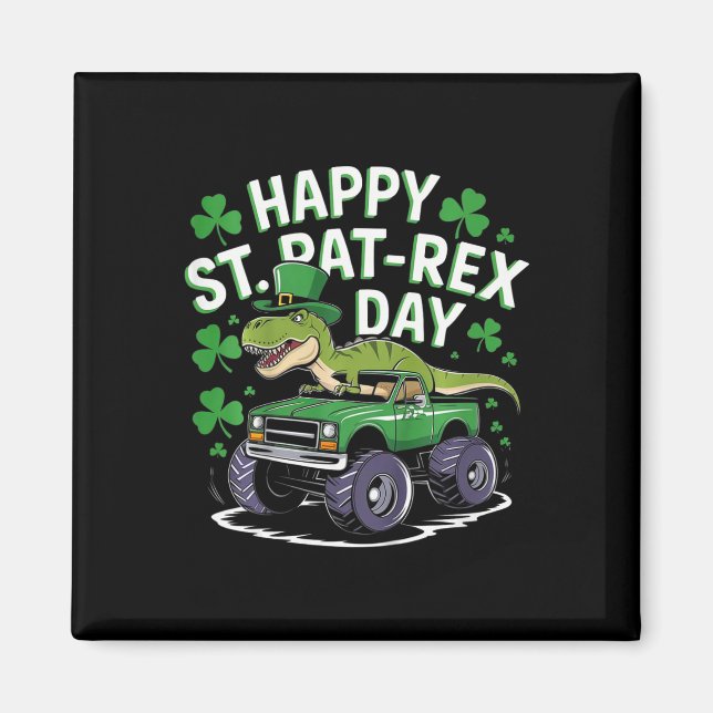 Barn Barn Glad St Pat-rex Dag St Patricks Dag Din Magnet (Framsidan)