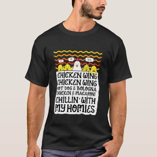 Barn Barn Kycklingvinge Kycklingvinge Varmkorv Och T Shirt (Framsida)