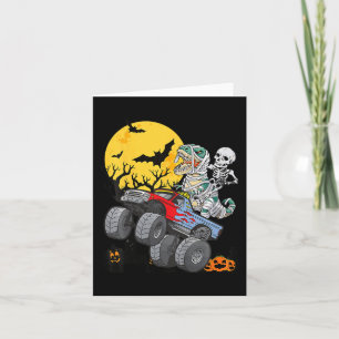 Barn Barn Skelett Monster Truck Månad Godis Småbar Kort