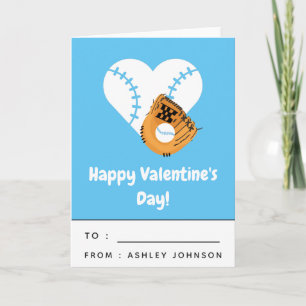 Barn Baseball Heart Classroom Alla hjärtans dag Bl Kort