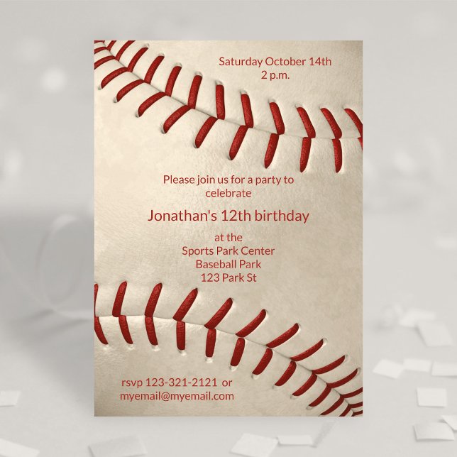 Barn basebollfödelsedag eller team party inbjudningar (Skapare uppladdad)