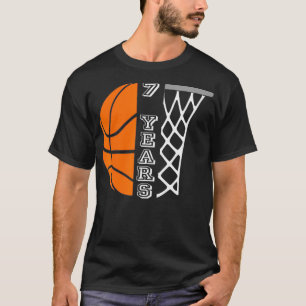 Barn Basketball Birthday för pojkar 7 år gammal gå T Shirt