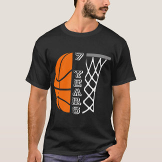 Barn Basketball Birthday för pojkar 7 år gammal gå T Shirt