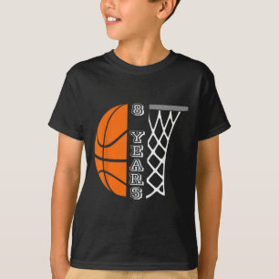 Barn Basketball Birthday för pojkar 8 år gammal gå T Shirt