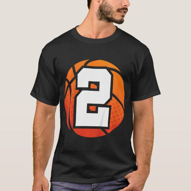 Barn Basketball Birthday Shirt nummer 2 i två år T (Framsida)