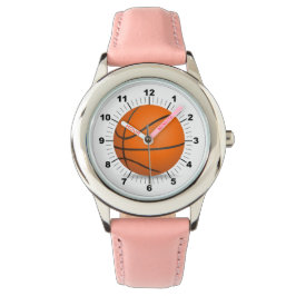 Barn Basketball Rosa Leather Strap Watch Armbandsur