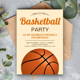 Barn Basketboll Födelsedagsfest Inbjudningar