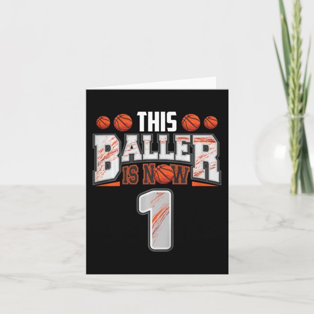 Barn Basketspelare 1 år gammal pojke Basketboll  Kort (Framsida)