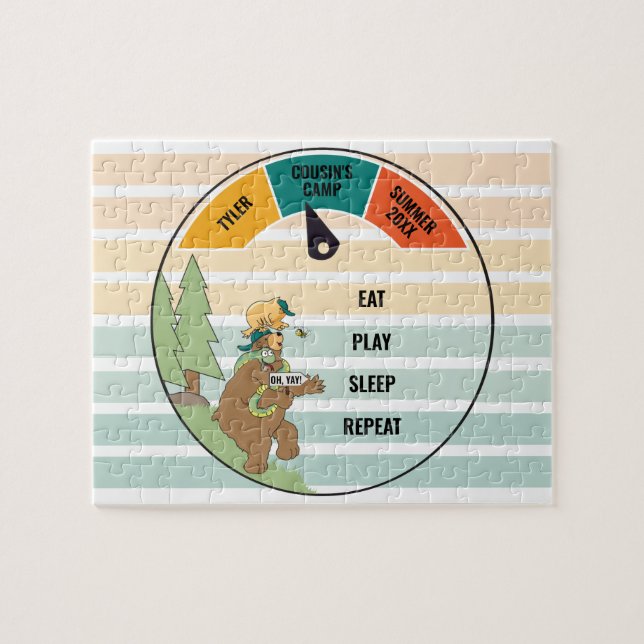 Barn Bear Snake Uggla, sommarläger Pussel (Horisontell)