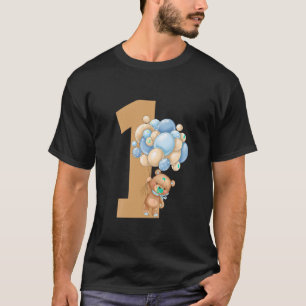Barn Beary First Birthday Nalle 1:a födelsedagen T Shirt