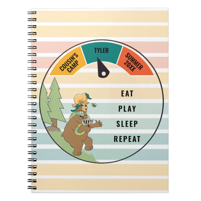 Barn Beaver Snake Opossum Camp Diary Anteckningsbok (Framsidan)