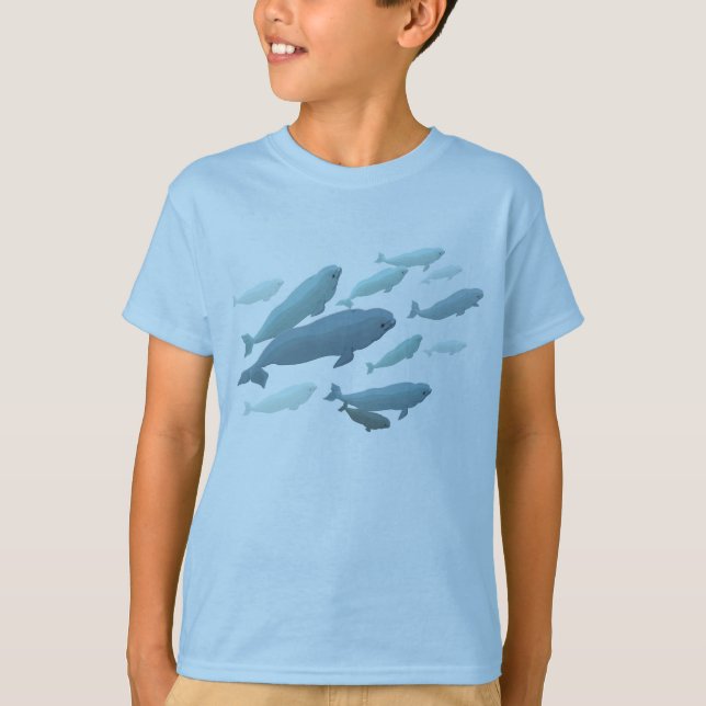 Barn Beluga Whale T-Shirt Barn Whale Art Shirt (Framsida)