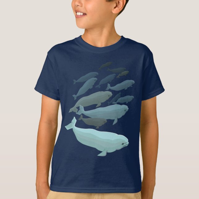 Barn Beluga Whale T-Shirt Cute Whale Art Shirts (Framsida)