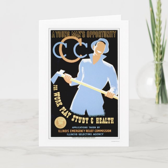 Barn bemannar tillfället 1941 WPA Kort (Framsida)