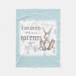 Barn, bey dina föräldrar - Kol 3:20 Blue Fleecefilt