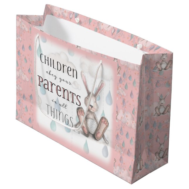 Barn, bey dina föräldrar - Kol 3:20 - Rosa (Framsidan Vinklad)