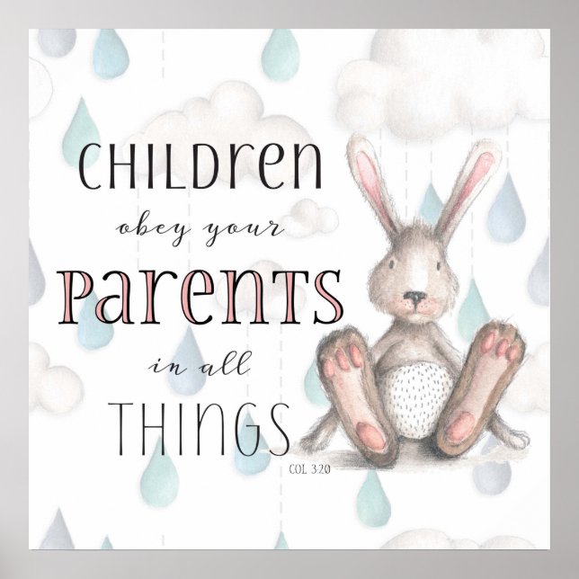 Barn, bey dina föräldrar - kolumn 3:20 poster (Framsidan)