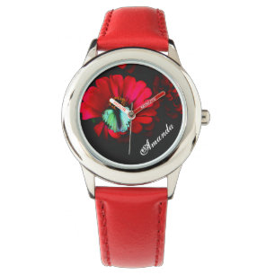 Barn Bezel Stainless Steel Watch/Butterfly Armbandsur
