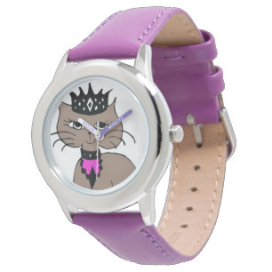 Barn Bezel Stainless Steel Watch/Crowned Cat Armbandsur