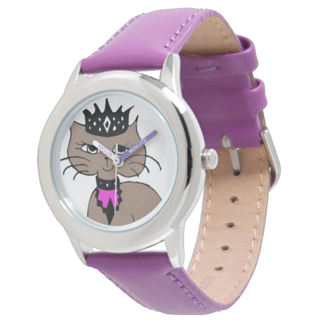 Barn Bezel Stainless Steel Watch/Crowned Cat Armbandsur (Vinklad)